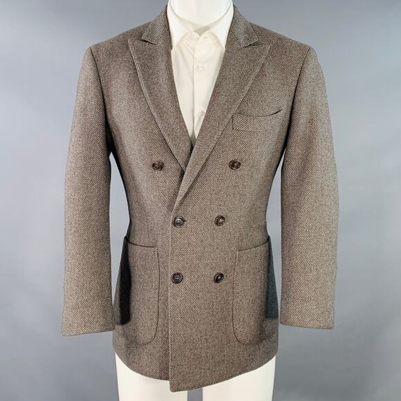 BRUNELLO CUCINELLI Size 38 Grey Light Grey Cashmere Double Breasted Sport Coat - Picture 1 of 11